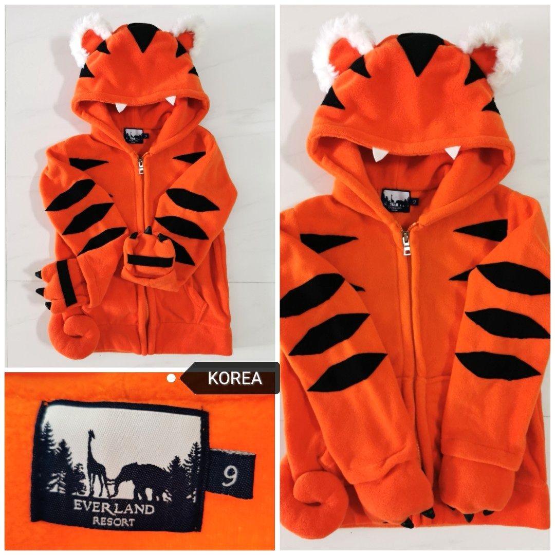 Jacket Black Full-Zip Hooded Windbreaker Oc Tiger