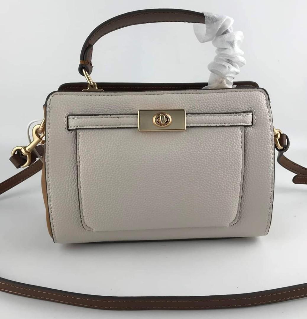 Coach Mini Lane Top Handle in Plain White, Women's Fashion, Bags