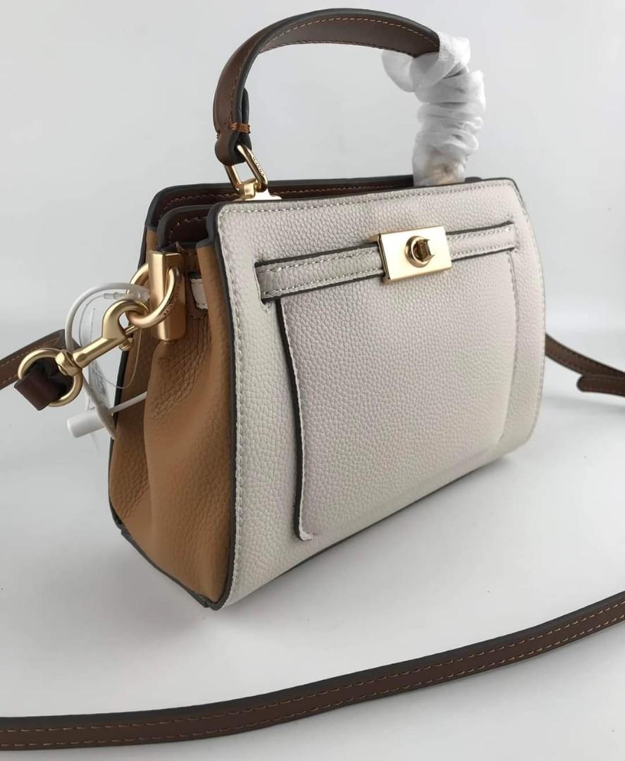 Coach Mini Lane Top Handle in Plain White, Women's Fashion, Bags