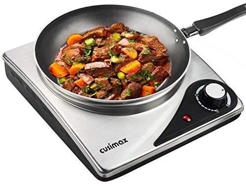 CUSIMAX Hot Plate for Electric Cooking Portable Single Hob, Cooktop Table  Top Hob with Cast Iron Hob Rings Electric Burner with Temperature Control,  Stainless Steel, 1500W (M9016), TV u0026 Home Appliances, Kitchen