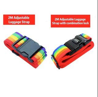 E-shop: 2M Adjustable Rainbow Luggage Strap with /without Combination Lock