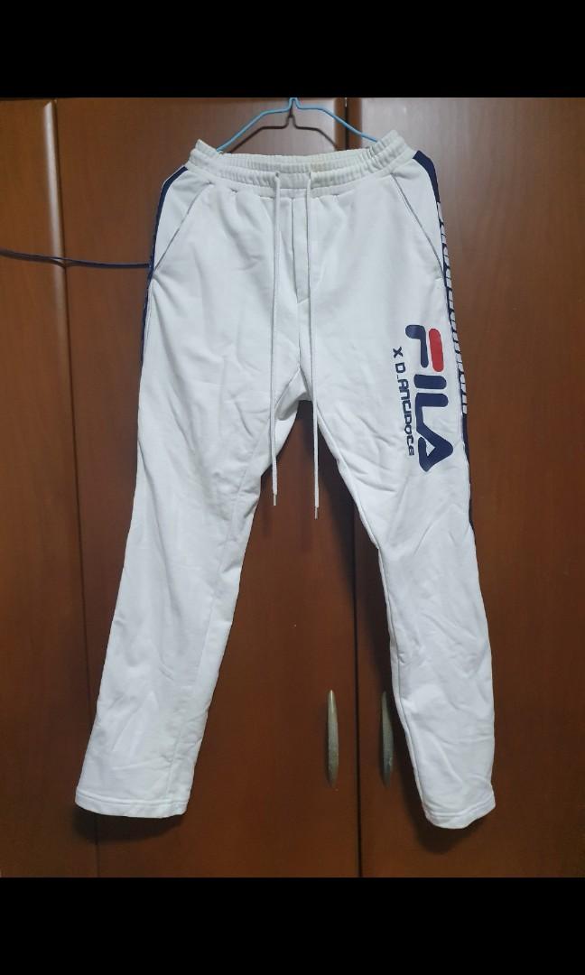 White top fila joggers