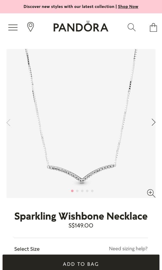 Sparkling 2025 wishbone necklace