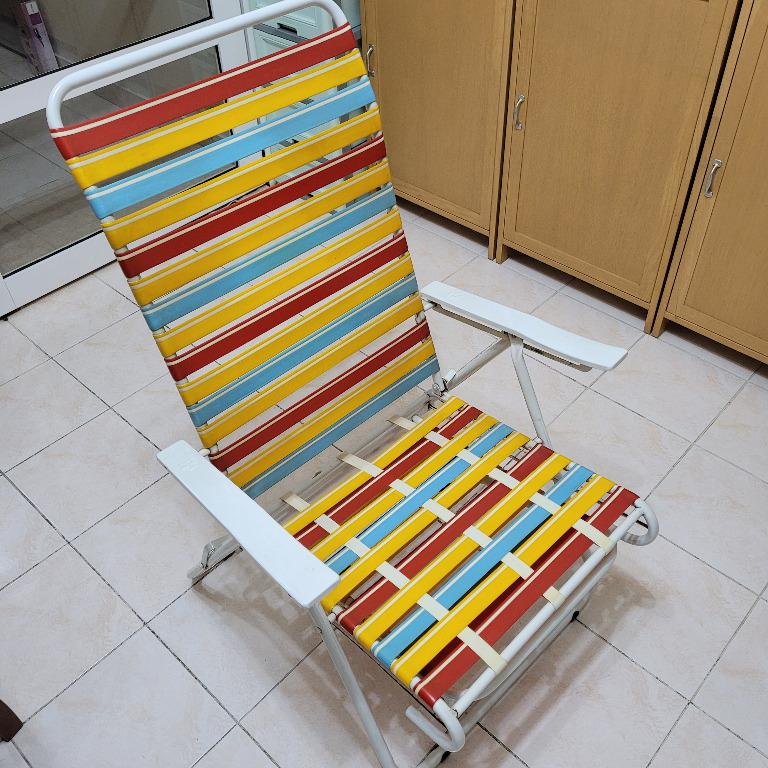 Foldable Traditional Leisure Rest Flat Plastic Steel Lazy Arm