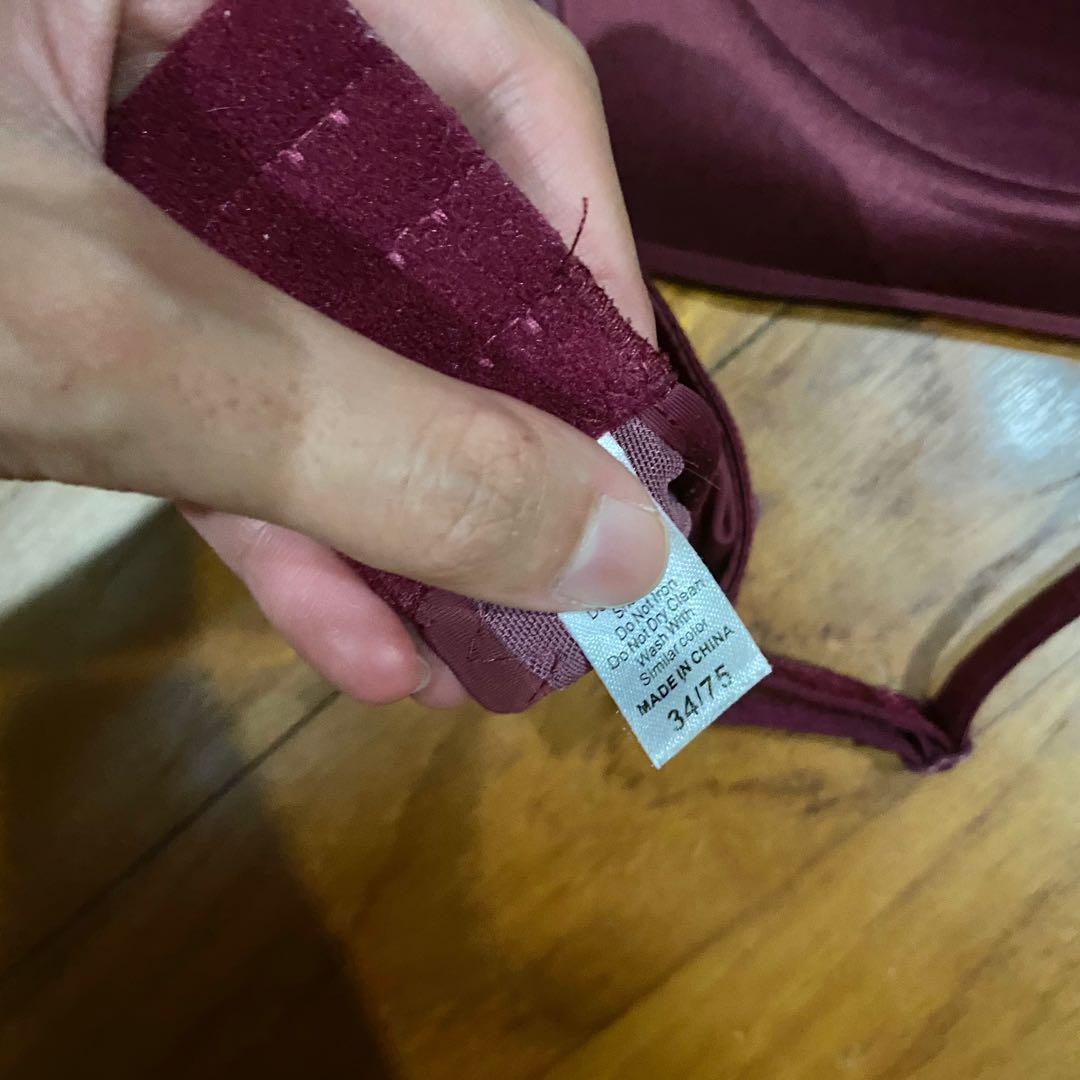 Burgundy wireless bra