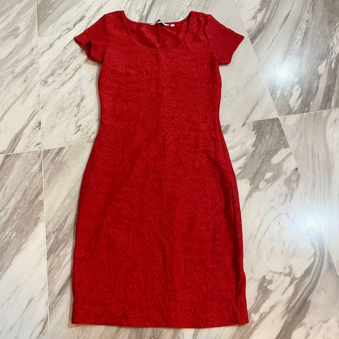 Red lace sale dress new look