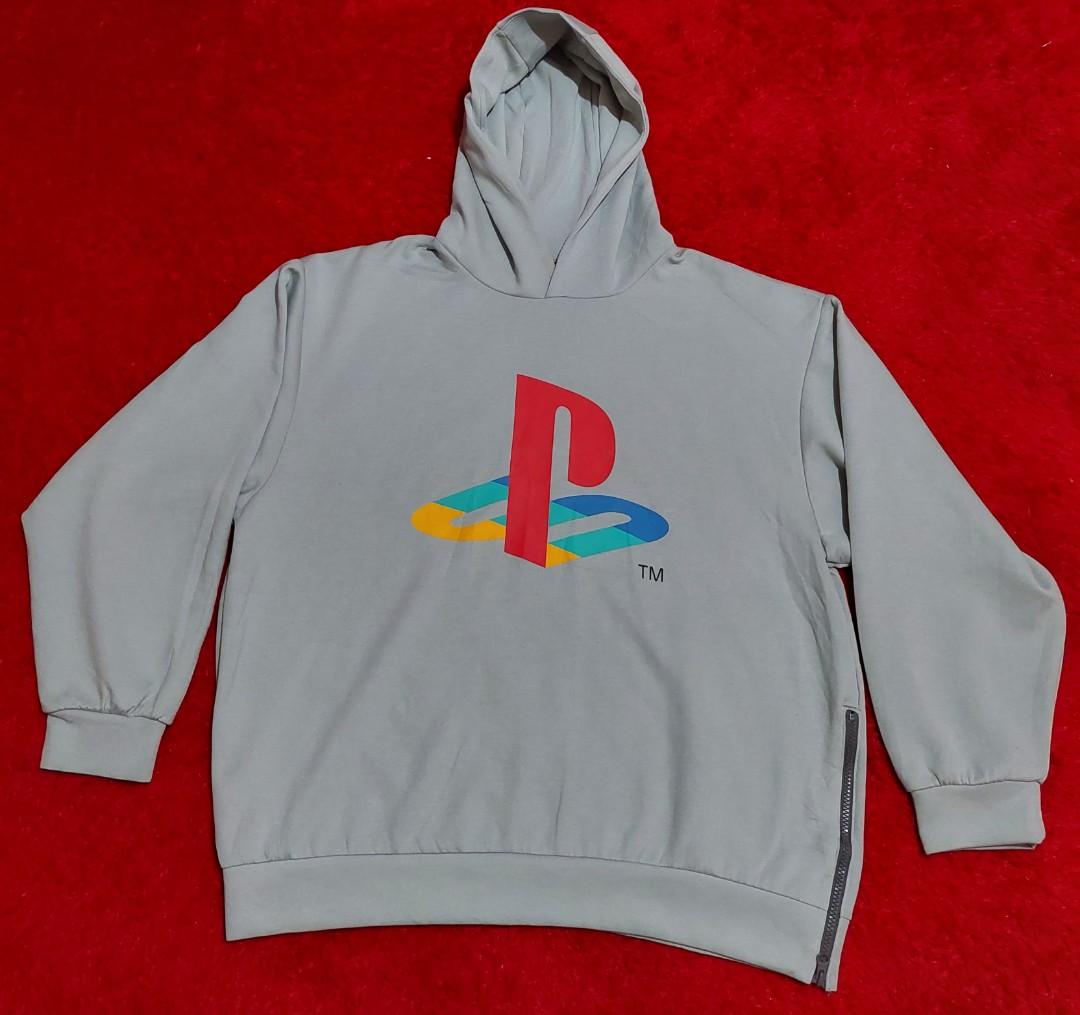 Hoodie GU x Playstation Light Grey 