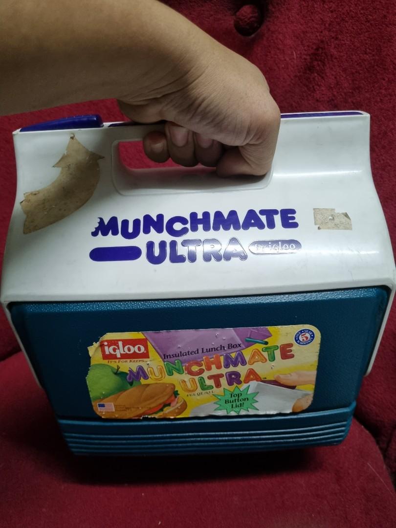 Igloo Munchmate Ultra Insulated Lunch box (Category: Food Organization & Storage) located in Malabon City. Submitted by samflores2k4t7 (Listing ID 1158521613, Image 1). Description: For sale Vintage Igloo Munchmate Ultra Insulated Lunch box Made in USA 4 U.S Qt / 3.8 L.