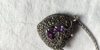 Kalung hati batu amethys