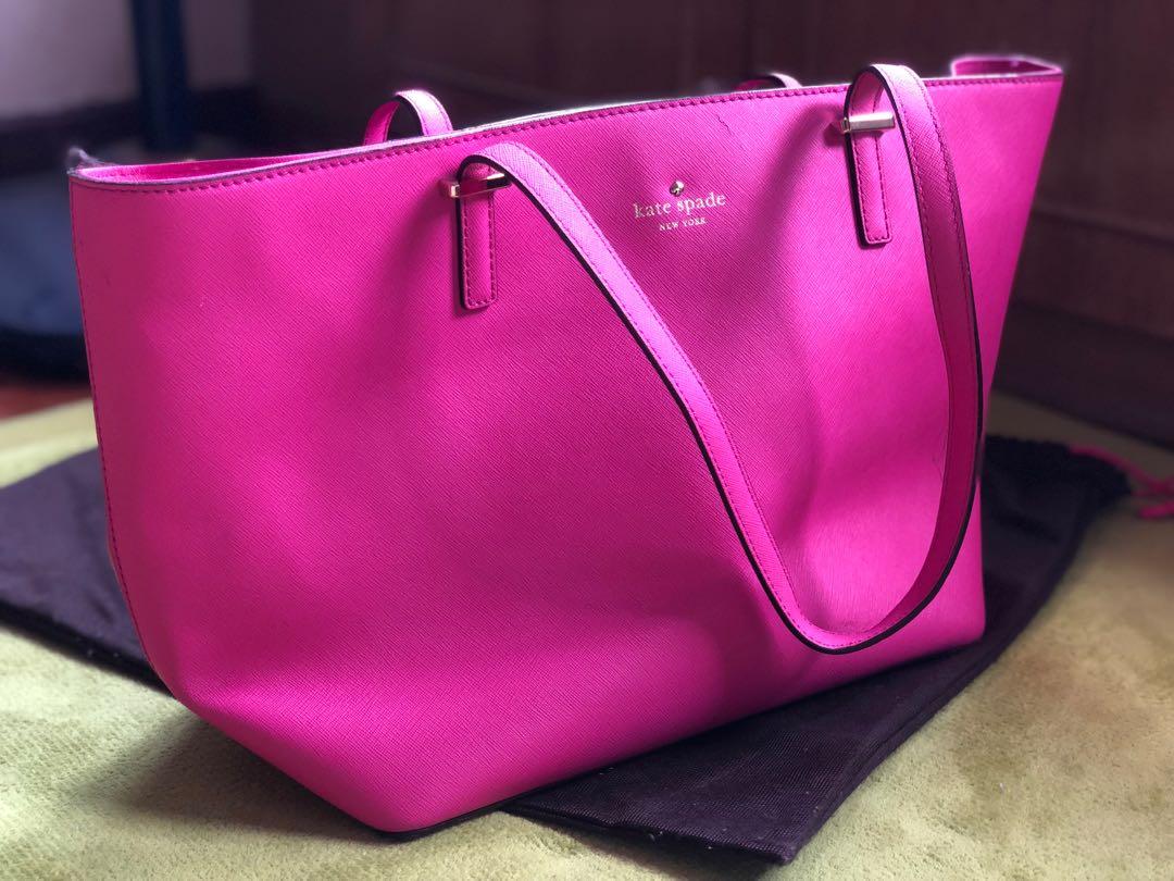 Kate Spade Authentic Large Tote - RN0102760 CA 57710 (Bright Pink), Luxury,  Bags & Wallets on Carousell