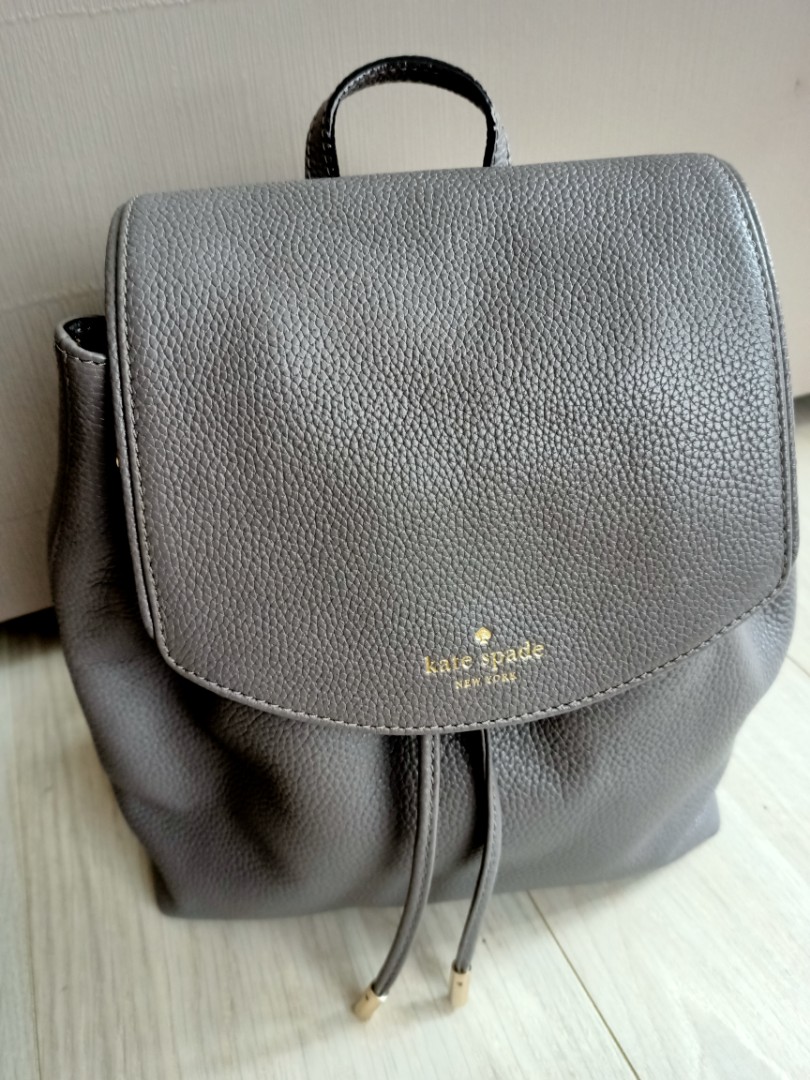 Kate Spade Backpack Mulberry Street Small Breezy Leather Backpack Haregrey  # WKRU3939