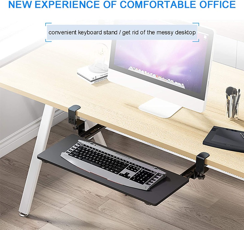 keyboard tray Adjustable Large Keyboard Tray(75 X 25 cm) Under Desk