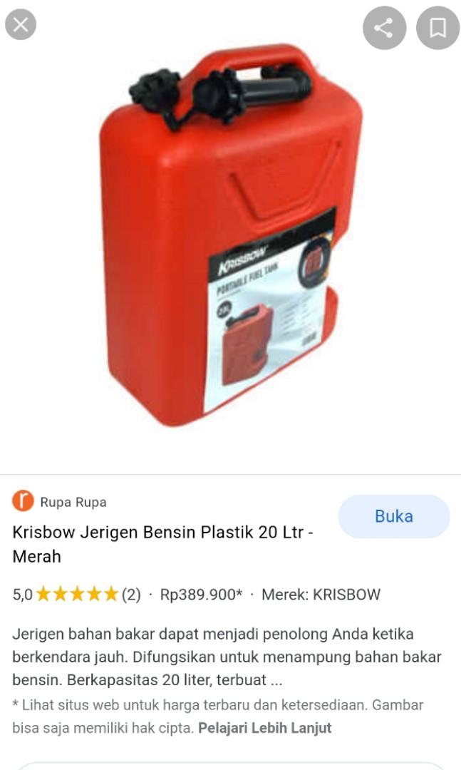 Krisbow Jerigen Bensin 20 Liter Aksesoris Mobil Di Carousell 3910