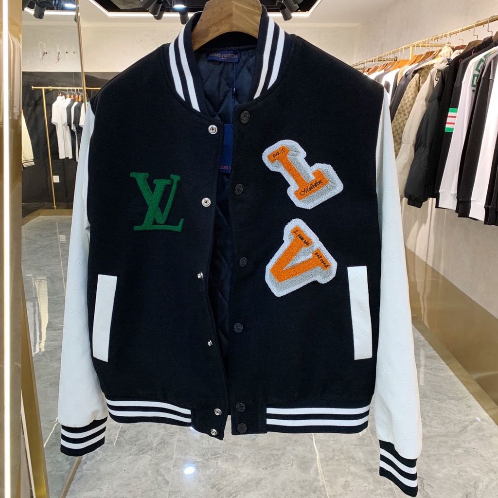 Louis Vuitton Green Varsity Jacket, Luxury, Apparel on Carousell