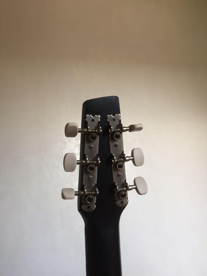 Lumanog Guitars Acoustic Guitar Black Low Action, Hobbies & Toys, Music