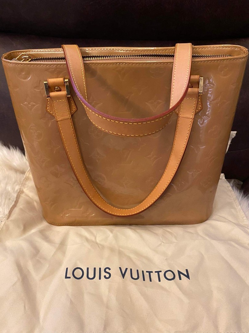 Louis Vuitton Vintage Houston Peach Vernis Tote - Depop