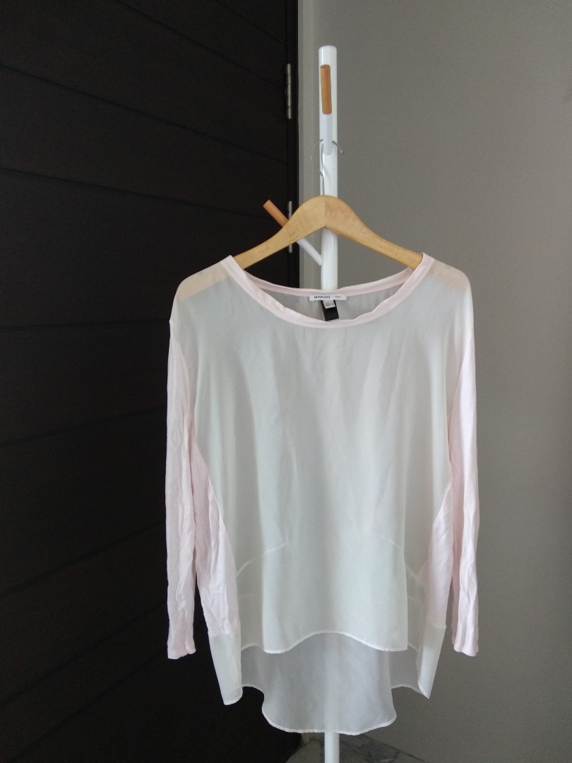 mango sheer top outer transparan 