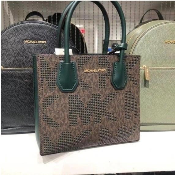 Michael kors benning new arrivals medium perforated leather satchel