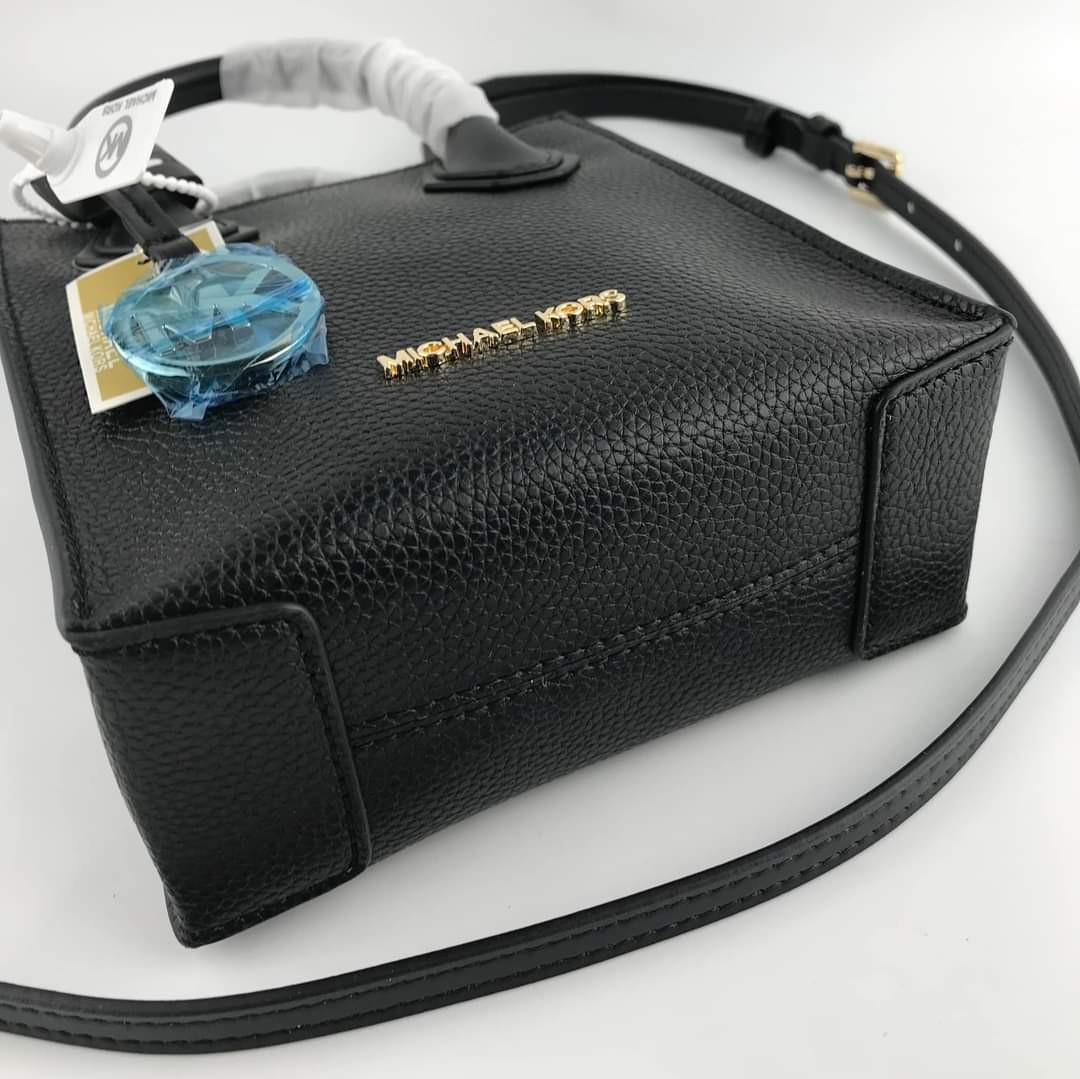 Michael Kors Mercer Extra Small Pebbled Leather Crossbody bag in Black