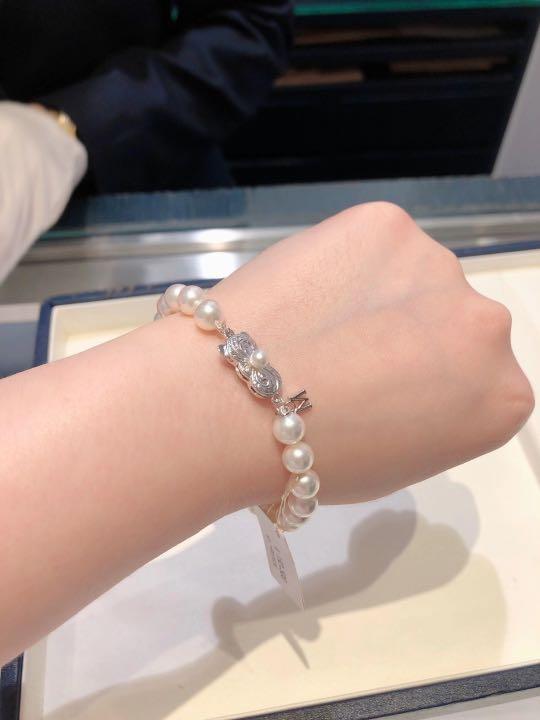 Shop Mikimoto 18K Yellow Gold  556MM Cultured Akoya Pearl Station  Bracelet  Saks Fifth Avenue