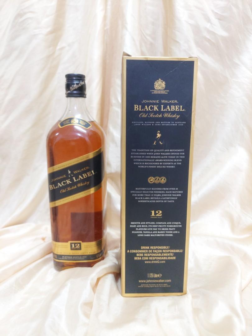 NEW JOHNNIE WALKER BLACK LABEL OLD SCOTCH WHISKY 1.125L ...