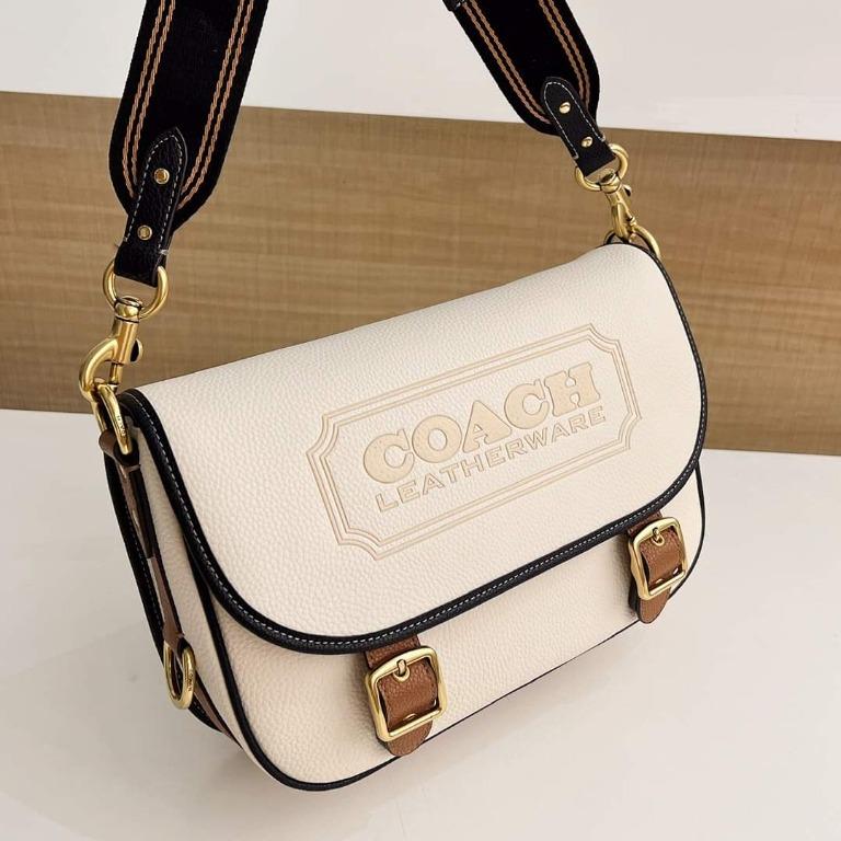 Original Coach Field Messenger Bag With Coach Badge C8848 - Chalk
