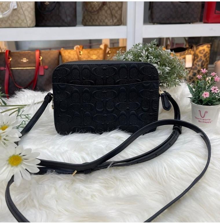 Original Coach Mini Camera Bag In Signature Leather C5897 Black