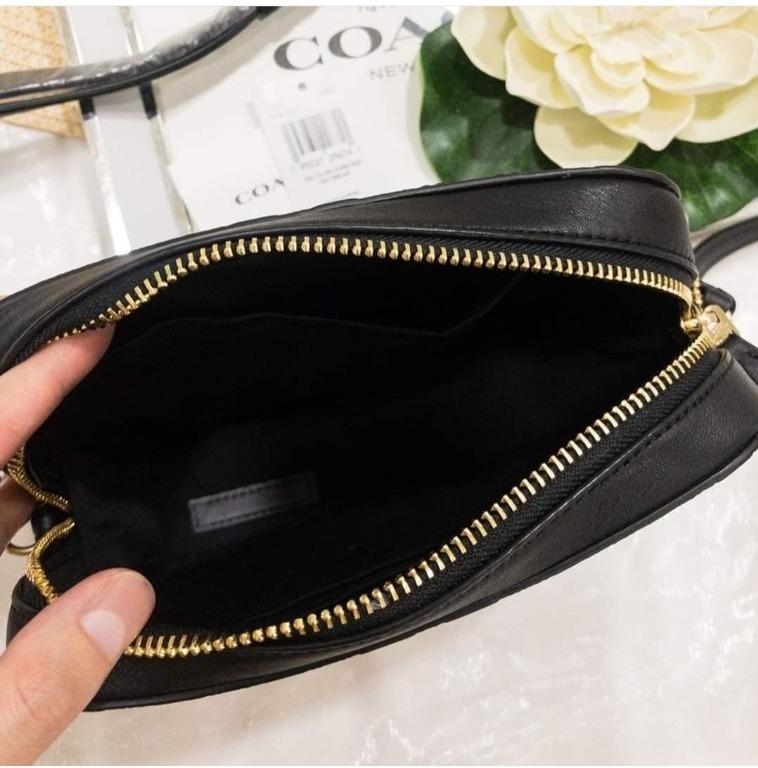 Original Coach Mini Camera Bag In Signature Leather C5897 Black