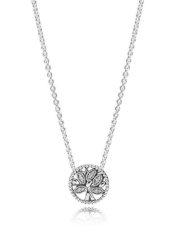 Pandora authentic Sales Sparkling Family Tree Necklace Women s