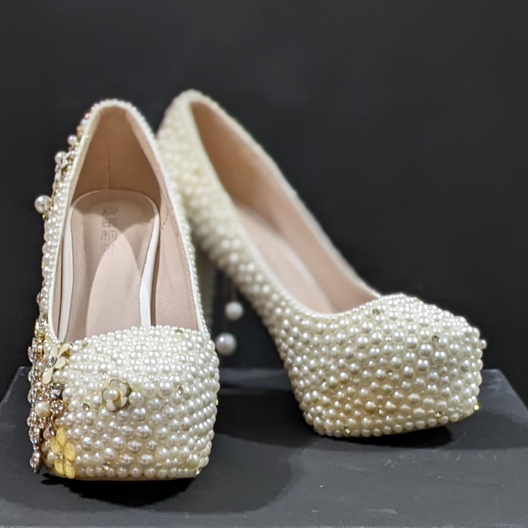 White high heels new arrivals with diamonds