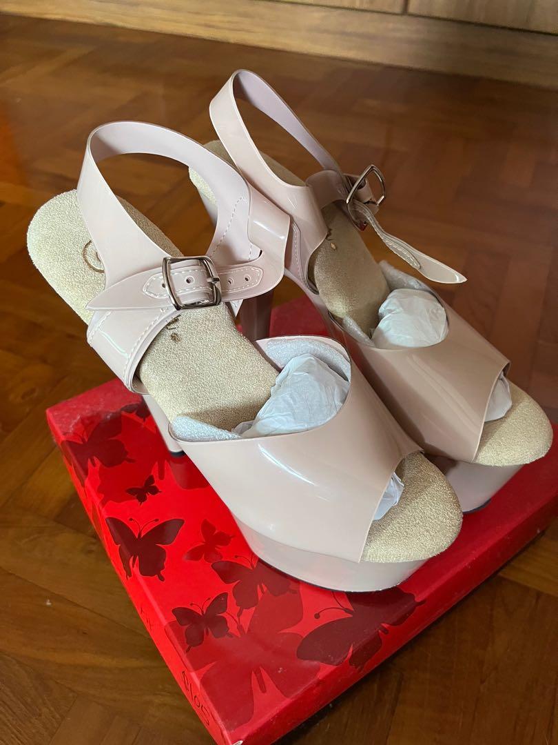 Nude pleaser heels cheap