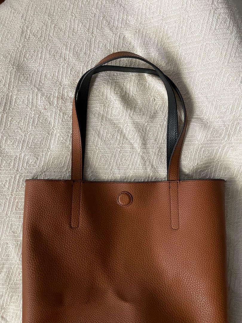 Reversible leather tote bag sales