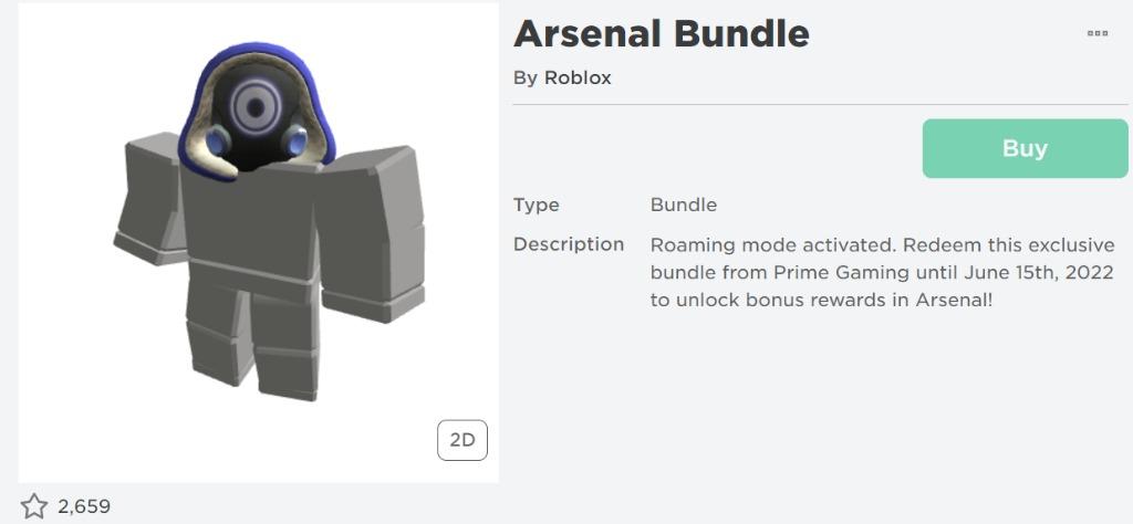 Free  Prime Roblox Arsenal Bundle