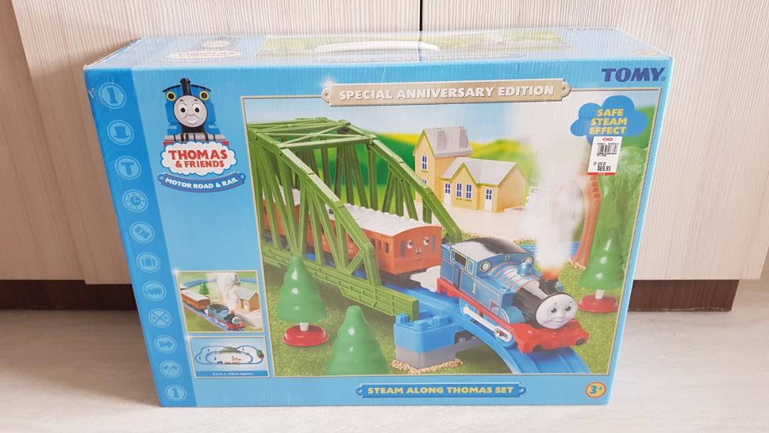 THOMAS & FRIENDS TOMY Blue Track Extra Long Green 5 piece Rail Tunnel Good Cond 