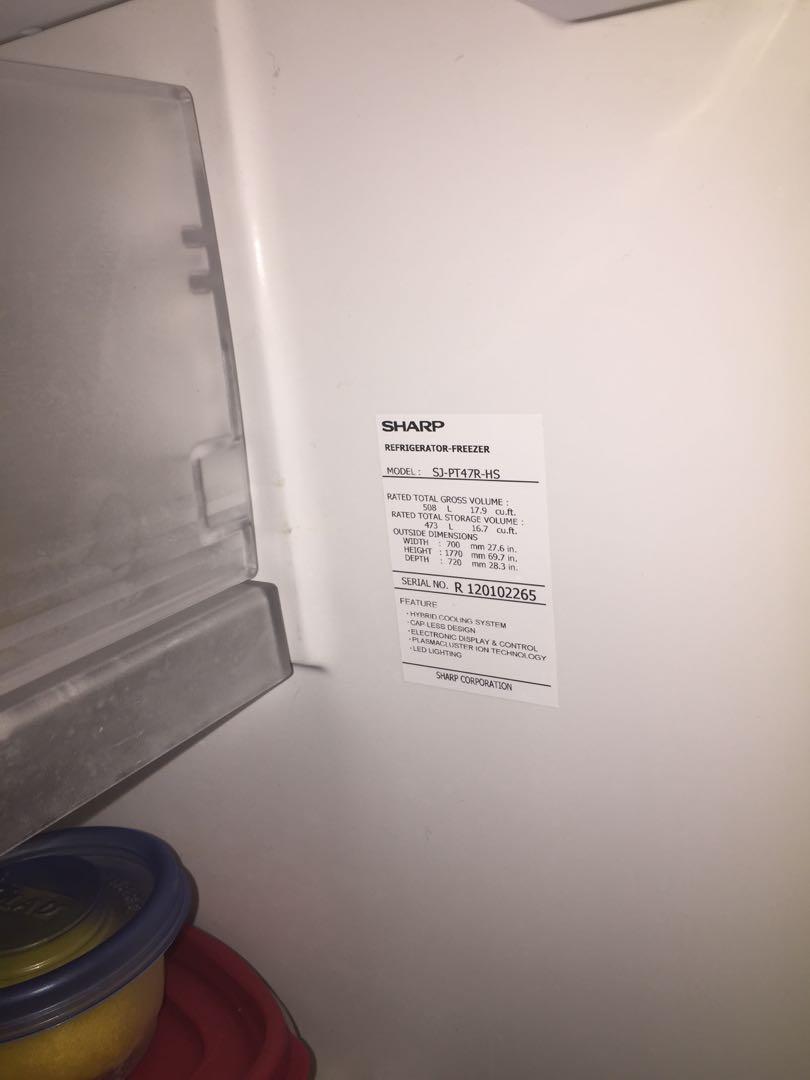 SHARP 473 LITERS FRIDGE AND FREEZER . MODEL SJPT47RHS, TV & Home
