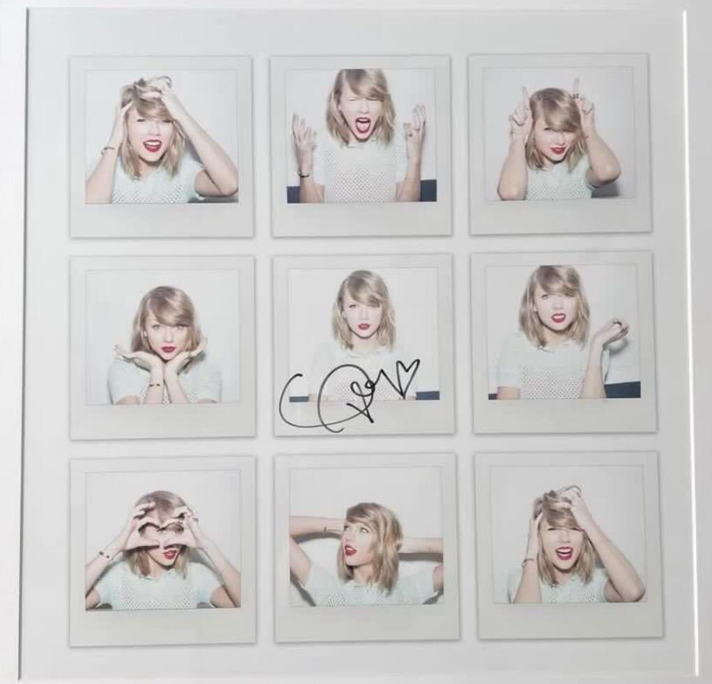 Signed Taylor swift 1989 nine faces lithograph frame, 興趣及遊戲, 收藏品及紀念品