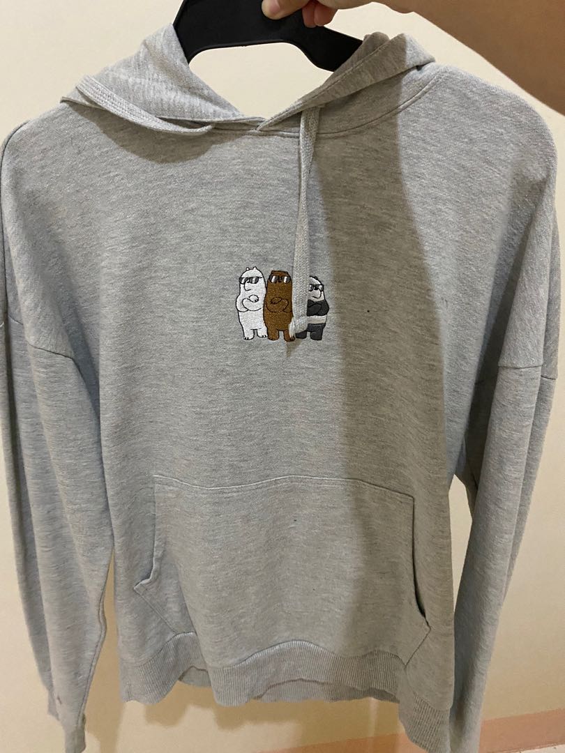 Size S We Bare Bears Penshoppe Grey Hoodie Women s Fashion Coats Jackets and Outerwear on Carousell