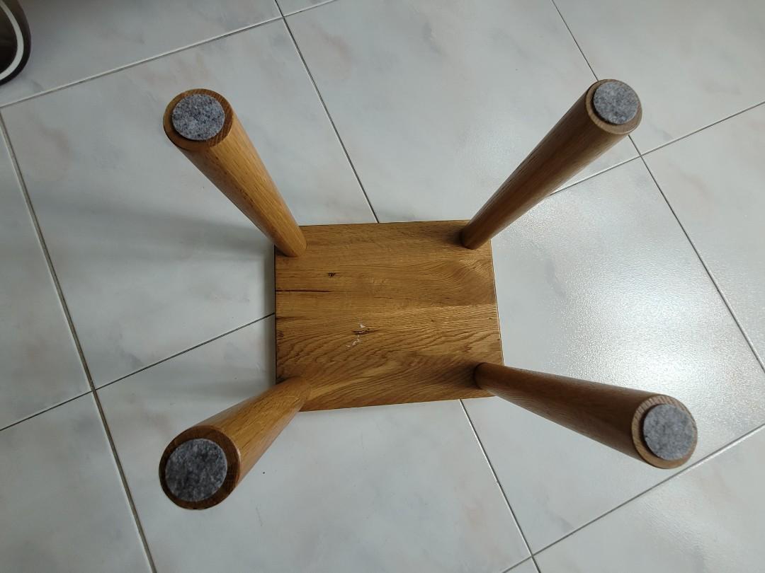 Solid wood stool (Category: Chairs) located in Singapore. Submitted by bennie0303 (Listing ID 1158486649, Image 3). Description: 320*260*300mm there are 4 pcs in total. price is for 1.