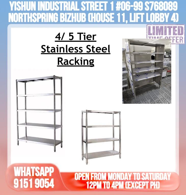 Stainless Steel Racking 4 / 5 Tier #304, Furniture & Home Living ...