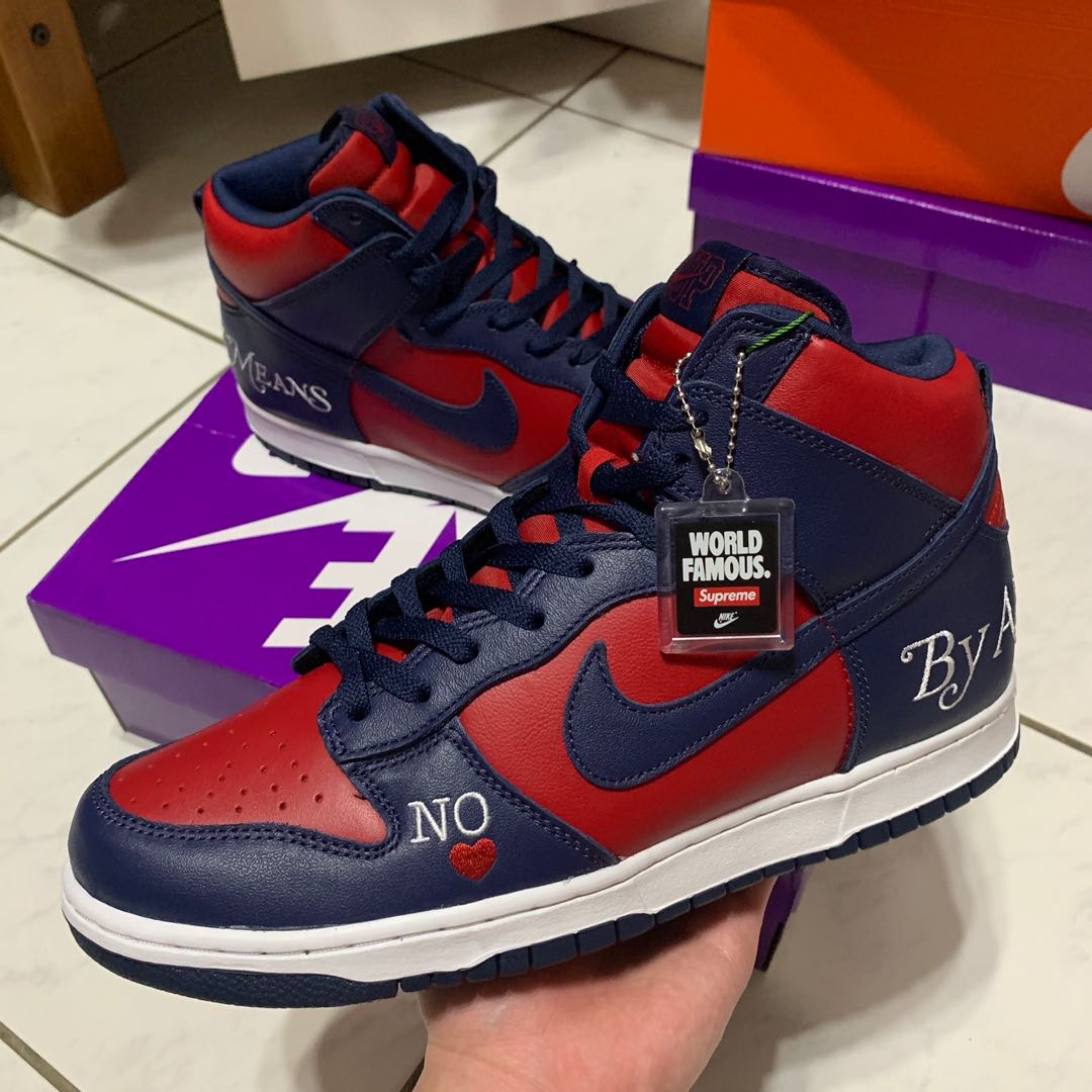 Supreme Nike SB Dunk Hi OG QS By Any Means 聯名 街頭 滑板 潮流