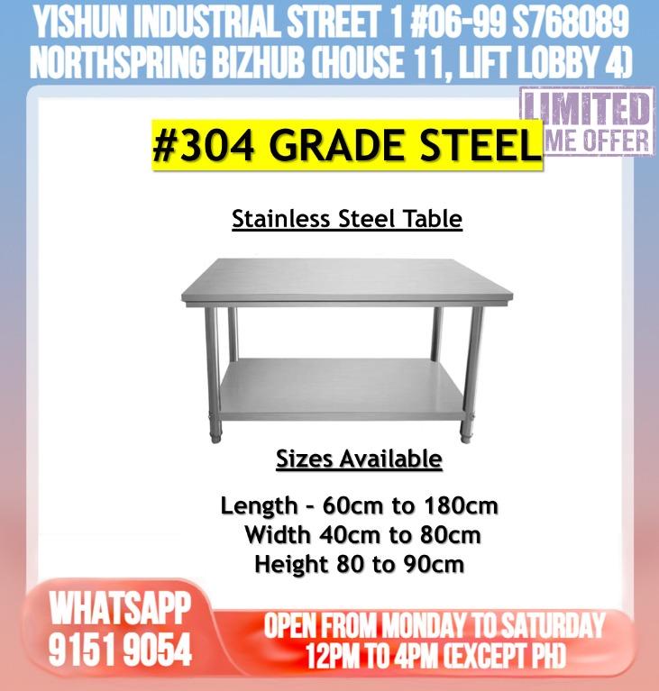 Table Stainless Steel #304, Furniture & Home Living, Furniture, Tables ...