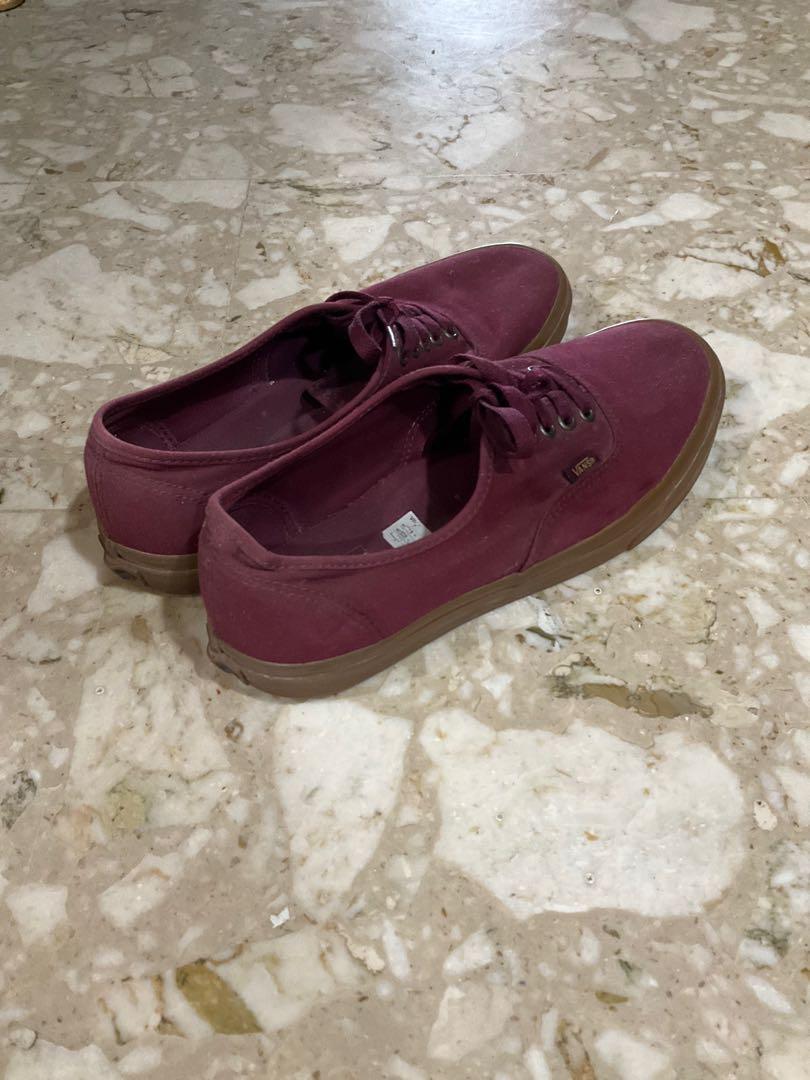 Maroon vans with gum sale sole