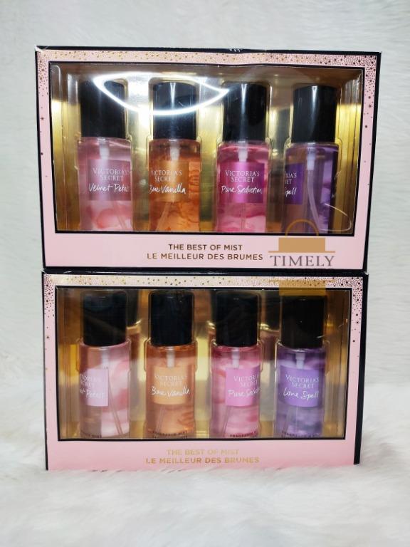 Victoria's Secret Fragrance Mist Collection 4 Piece Mini Mist Gift Set:  Love Spell, Pure Seduction, Bare Vanilla, & Velvet Petals