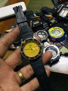 Vintage Diver Vega muka kuning naisee