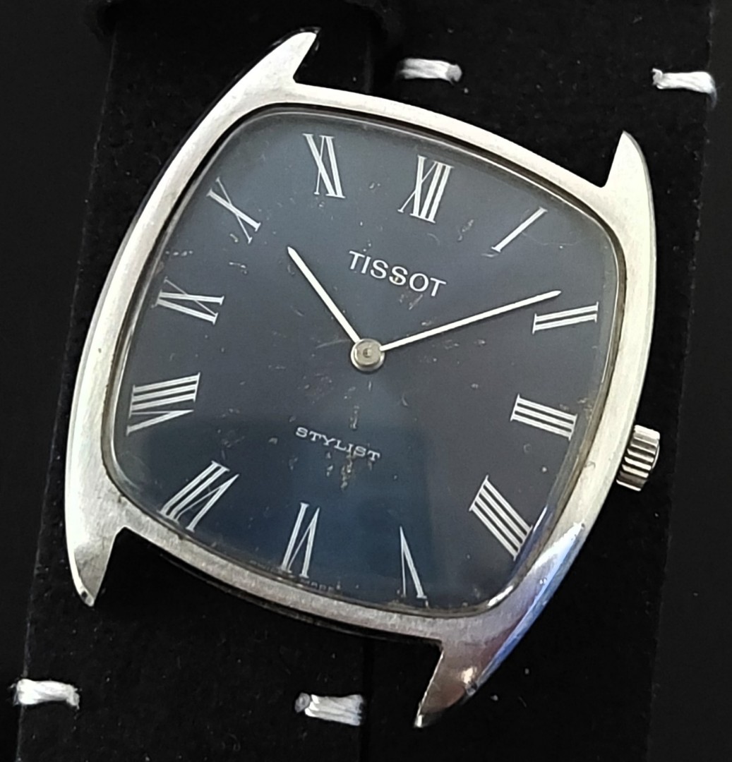 Vintage Tissot Stylist 藍色面盤機芯與omega Cal:625同系, 名牌, 手錶