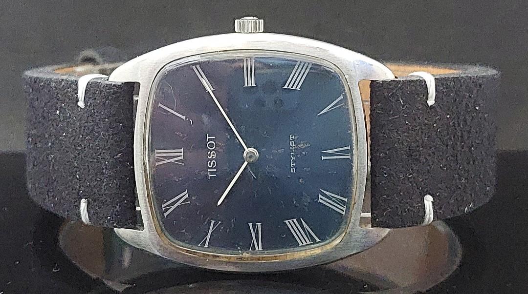 Vintage Tissot Stylist 藍色面盤機芯與omega Cal:625同系, 名牌, 手錶