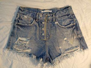 Zara ripped jeans shorts