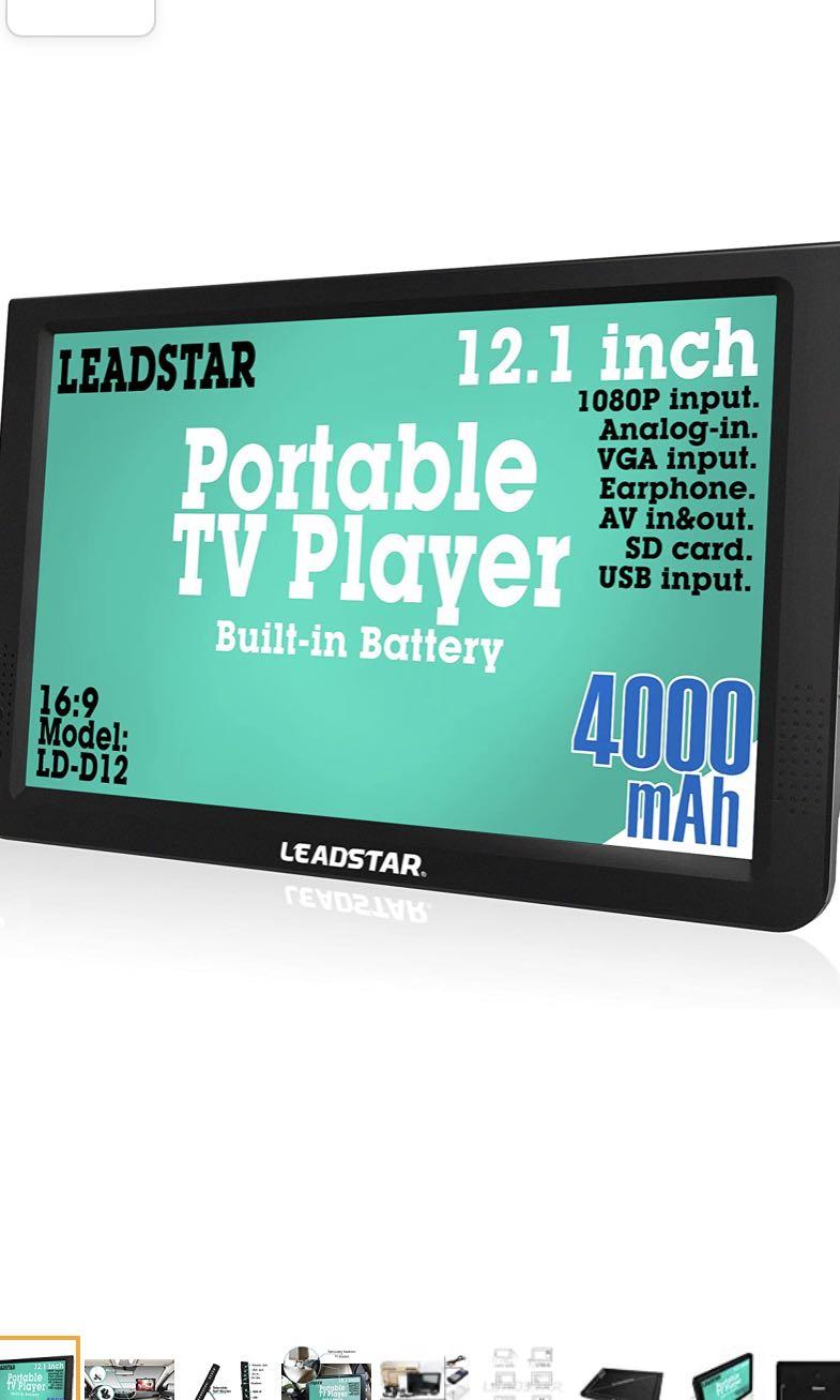 12 Inch Portable Digital TV ATSC TFT HD Screen Freeview LED TV for Car, Caravan,Camping,Outdoor or Battery Television/Monitor with  Multimedia Player Support USB Card LEADSTAR, TV  Home Appliances, TV   Entertainment,