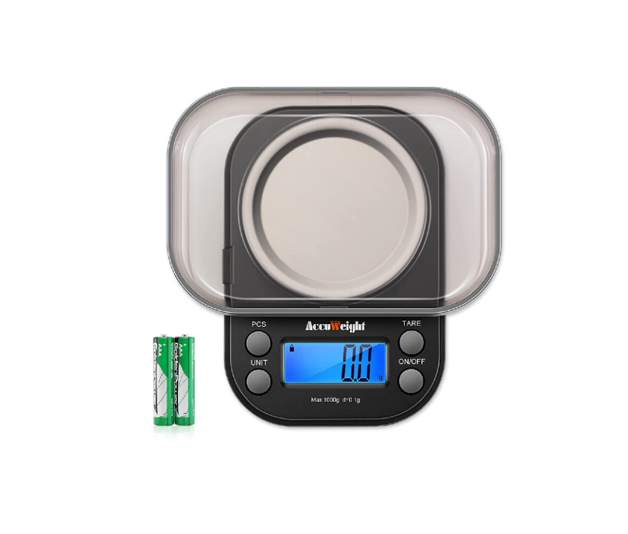 13585) AccuWeight Gram Scale with 1000g/0.1g High Precision Mini Coffee