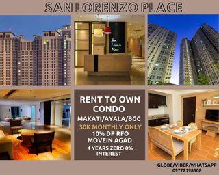 1BR Ready MOVEIN 380K DP Condo in MAKATI RENT TO OWN SAN LORENZO PLACE MOA AYALA